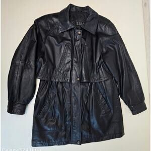 Black Leather Women's Blazer